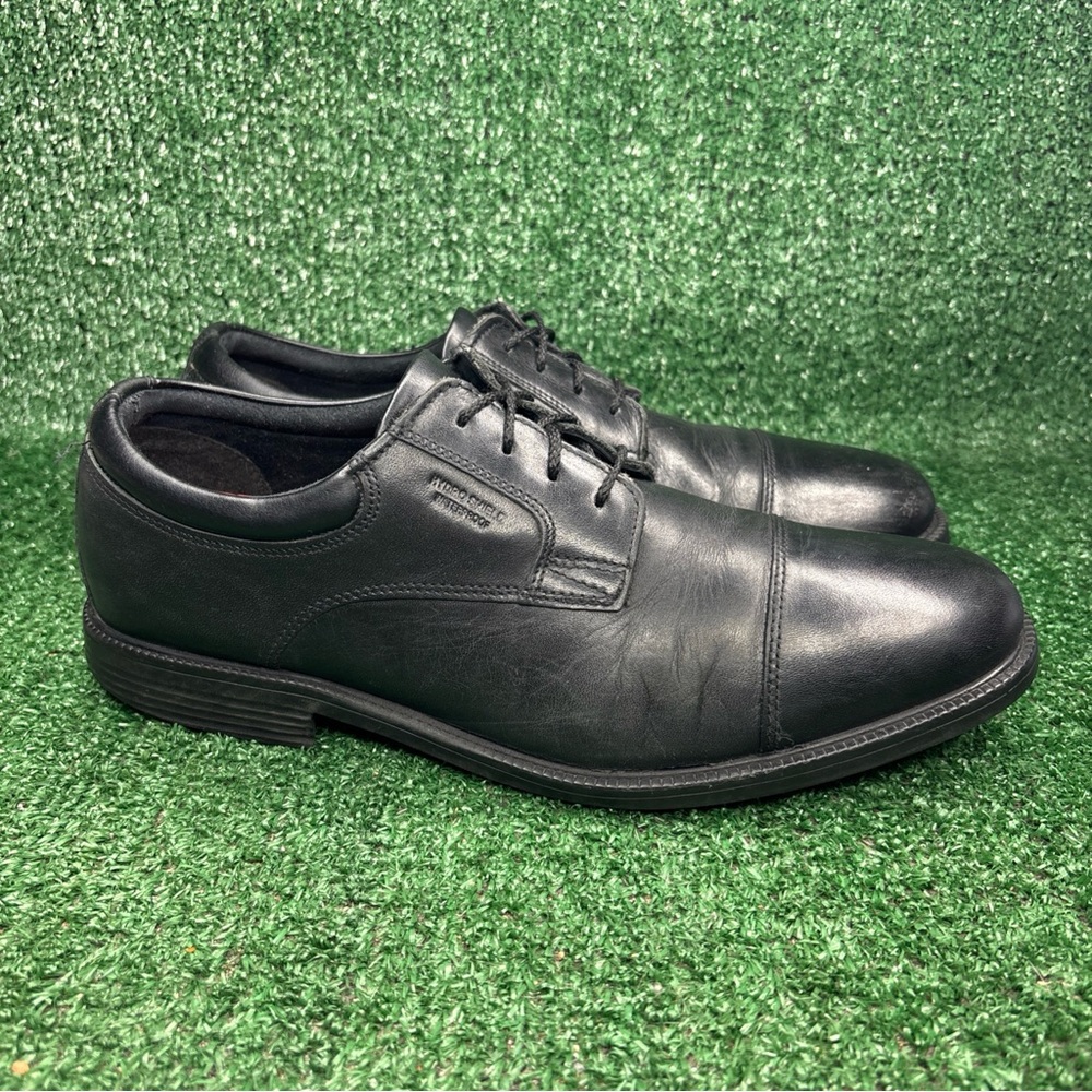 Rockport Men Size 10 N Walkability Shoes Leather V73839 Black Tie Oxford Cap Toe